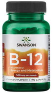 Swanson Vitamin B12, 500 mcg, 100 capsules - Vitamin B