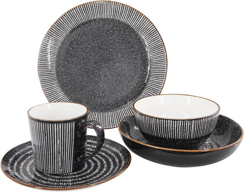 Clay Dining Set SPIRAL for 4 people - Dish Set - Main image