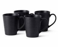 Clay 4 ks keramických hrnků Negro 320 ml, matný černý - Mug