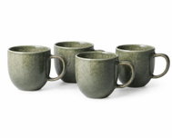 Clay 4 ks keramických hrnků Olive 350 ml, zelený - Mug