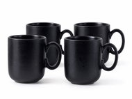 Clay 4 ks keramických hrnků Obsidian 320 ml, černý - Mug