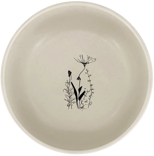 Clay Ceramic bowl Cream Garden 15 cm, cream / black - Small Bowl - Main image