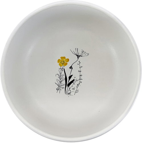 Clay Ceramic bowl Cream Garden colour 15 cm, cream / black - Small Bowl - Main image