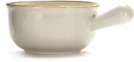 Clay Ceramic soup bowl Tavo with handle 21 × 7,5 cm, beige-brown - Small Bowl