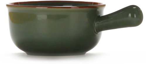 Clay Ceramic soup bowl Tavo with handle 21 × 7,5 cm, green - Small Bowl - Main image