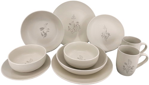 Clay Ceramic dining set Cream Charm - plates, bowls, cups - 10 pcs - Dish Set - Main image