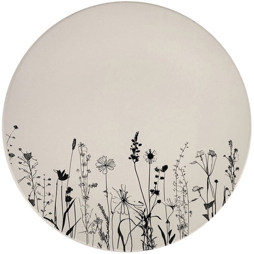 Clay Ceramic shallow plate Cream Garden 26,5 cm, cream / black - Plate - Main image