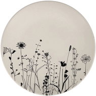 Clay Ceramic dessert plate Cream Garden 20 cm, cream / black - Plate