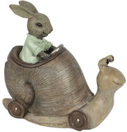 Clayre & Eef Easter decoration - Bunny in a snail carriage - Easter Decoration