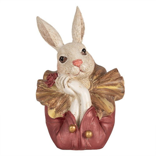 Clayre & Eef Easter decoration - Rabbit lady, 17 cm - Easter Decoration - Main image