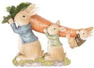 Clayre & Eef Easter decoration - Rabbit family with carrots - Easter Decoration