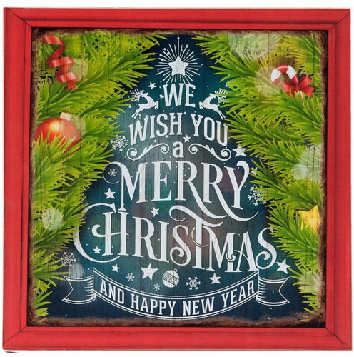 Clayre & Eef Picture Merry Christmas - tree - Christmas Decoration - Main image