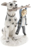 Clayre & Eef Child with dog 14 × 13 × 18 cm - Christmas Decoration