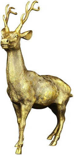 Clayre & Eef Golden Deer 43 cm - Christmas Decoration - Main image