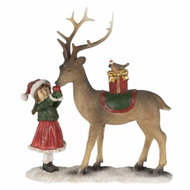 Clayre & Eef Little girl with a deer - Christmas Decoration