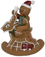Clayre & Eef Gingerbread man on a rocking reindeer 12 cm - Christmas Decoration