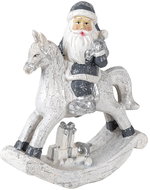 Clayre & Eef Santa on a rocking horse with a gift - Christmas Decoration