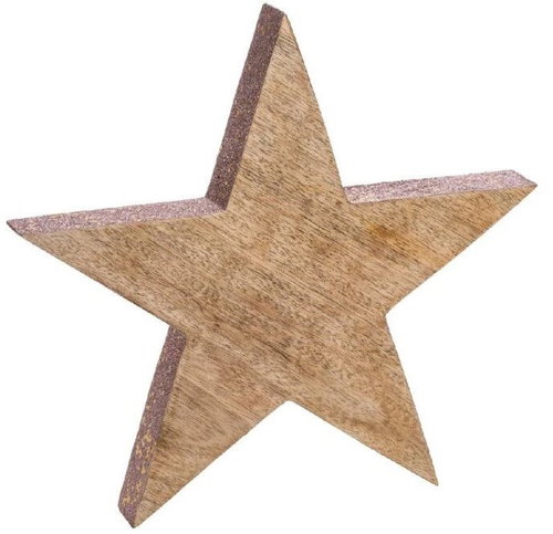 Clayre & Eef Decorative wooden star 23 cm - Christmas Decoration - Main image