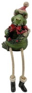 Clayre & Eef Sitting crocodile with Christmas wreath - Christmas Decoration