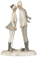 Clayre & Eef Statue of a couple on skis - Christmas Decoration