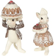 Clayre & Eef Mouse decorative sculpture 2pcs - Christmas Decoration