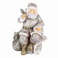 Clayre & Eef Santa figurine with gift list 10 × 7 × 13 cm - Christmas Decoration