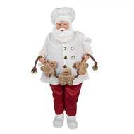 Clayre & Eef Santa with Gingerbread 27 × 13 × 50 cm - Christmas Decoration