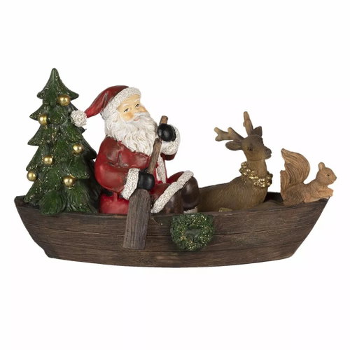 Clayre & Eef Santa in a boat - Christmas Decoration - Main image