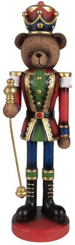 Clayre & Eef Teddy Bear as Nutcracker 31 cm - Christmas Decoration - Main image