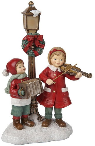 Clayre & Eef Decorative carolers 23 cm, luminous - Christmas Decoration - Main image