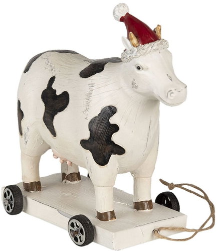 Clayre & Eef Cow on a cart - Christmas Decoration - Main image