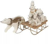 Clayre & Eef Polar bear with sledge - Christmas Decoration