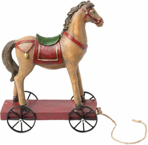 Clayre & Eef Decorative horse on wheels - Christmas Decoration - Main image
