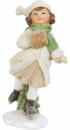 Clayre & Eef Little girl on skates - Christmas Decoration - Main image