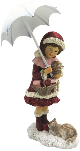 Clayre & Eef Little girl with umbrella - Christmas Decoration - Main image