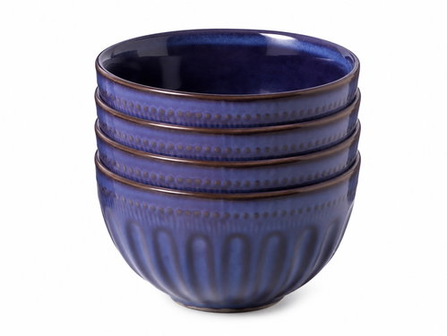 Clay Marine 4 ks keramických mističek 11 × 6 cm, modré - Bowl Set - Main image