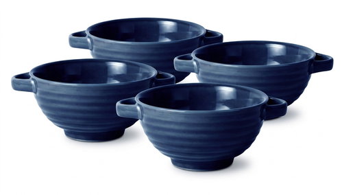 Clay Tapas 4 ks keramických misek, průměr 15,5 cm, hluboké modré - Bowl Set - Main image