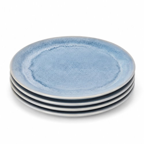 Clay Aqua 4 ks keramických dezertních talířů, průměr 20 cm, světle modrý - Set of Plates - Main image