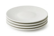 Clay Relief 4 ks keramických mělkých talířů, průměr 26 cm, krémový - Set of Plates