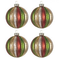 Clayre & Eef Barevná vánoční ozdoba Letya (sada 4 ks) 8 cm - Vánoční ozdoby