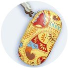 Leather Poudre printed yellow - Lens Case
