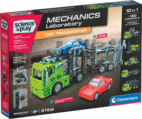 CLEMENTONI Science&Play Mechanical laboratory Car transporter, 10v1 - Building Set - Main image