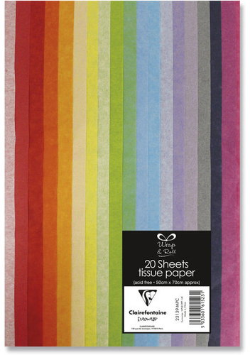 CLAIREFONTAINE Coloured Tissue Paper 50 × 70cm - Set of 20 - Wrapping Paper - Main image