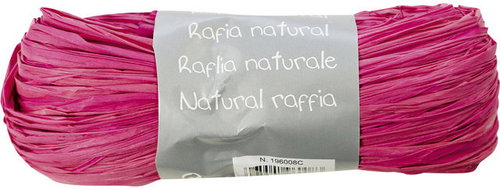 CLAIREFONTAINE Rafie (kousky), přírodní, růžová, 50 g  - Ribbon - Main image