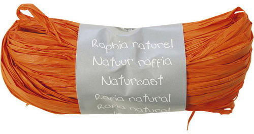 CLAIREFONTAINE Rafie (kousky), přírodní, oranžová, 50 g  - Ribbon - Main image