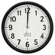 LAVVU Hodiny Accurate Black řízené rádiovým signálem, stop second hand, černé - Wall Clock