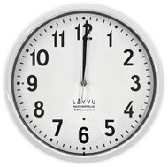 LAVVU Hodiny Accurate White řízené rádiovým signálem, stop second hand, bílé - Wall Clock