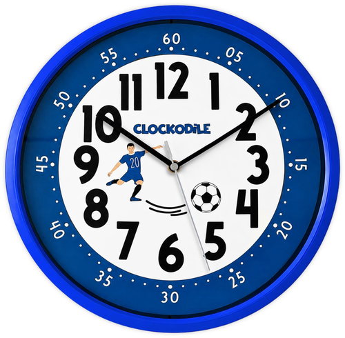 CLOCKODILE Modré dětské hodiny, Fotbal Main image CLOCKODILE Modré dětské hodiny, Fotbal - Wall Clock - Main image