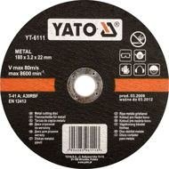 Yato Metal Disc 180 x 22 x 1.5mm - Cutting Disc