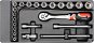 Szerszám rendszerező YATO dugókulcsbetét - dugókulcskulcsok 22 db 6-22 mm gola - Organizér na nářadí